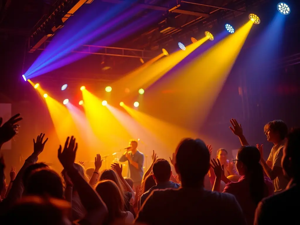 A photograph capturing a live musical performance within the historic walls of La Citadelle de Marseille, showcasing the vibrant atmosphere and engaged audience.