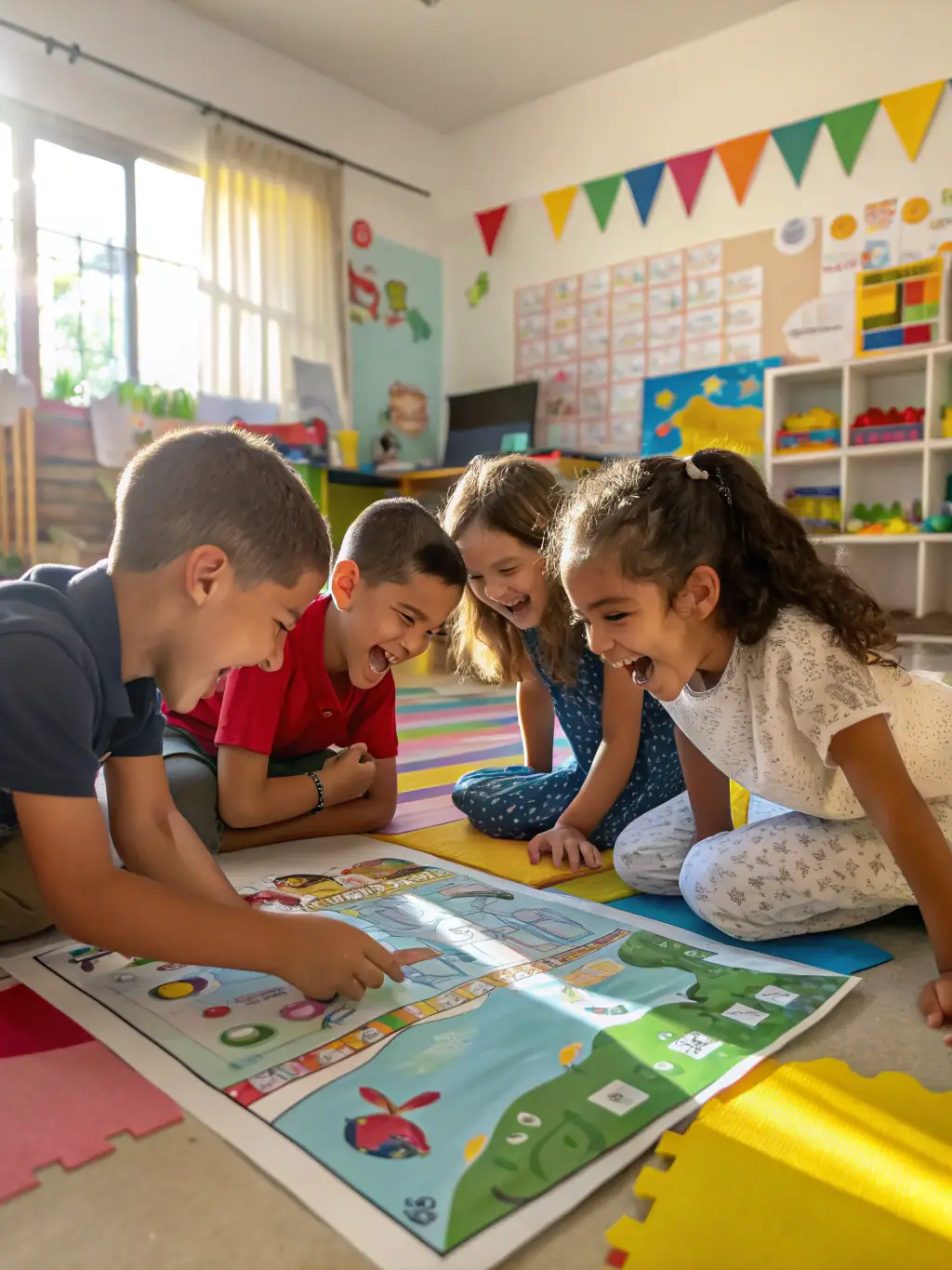 A vibrant photo of children participating in an educational workshop at La Citadelle de Marseille, learning about the history and architecture of the site.